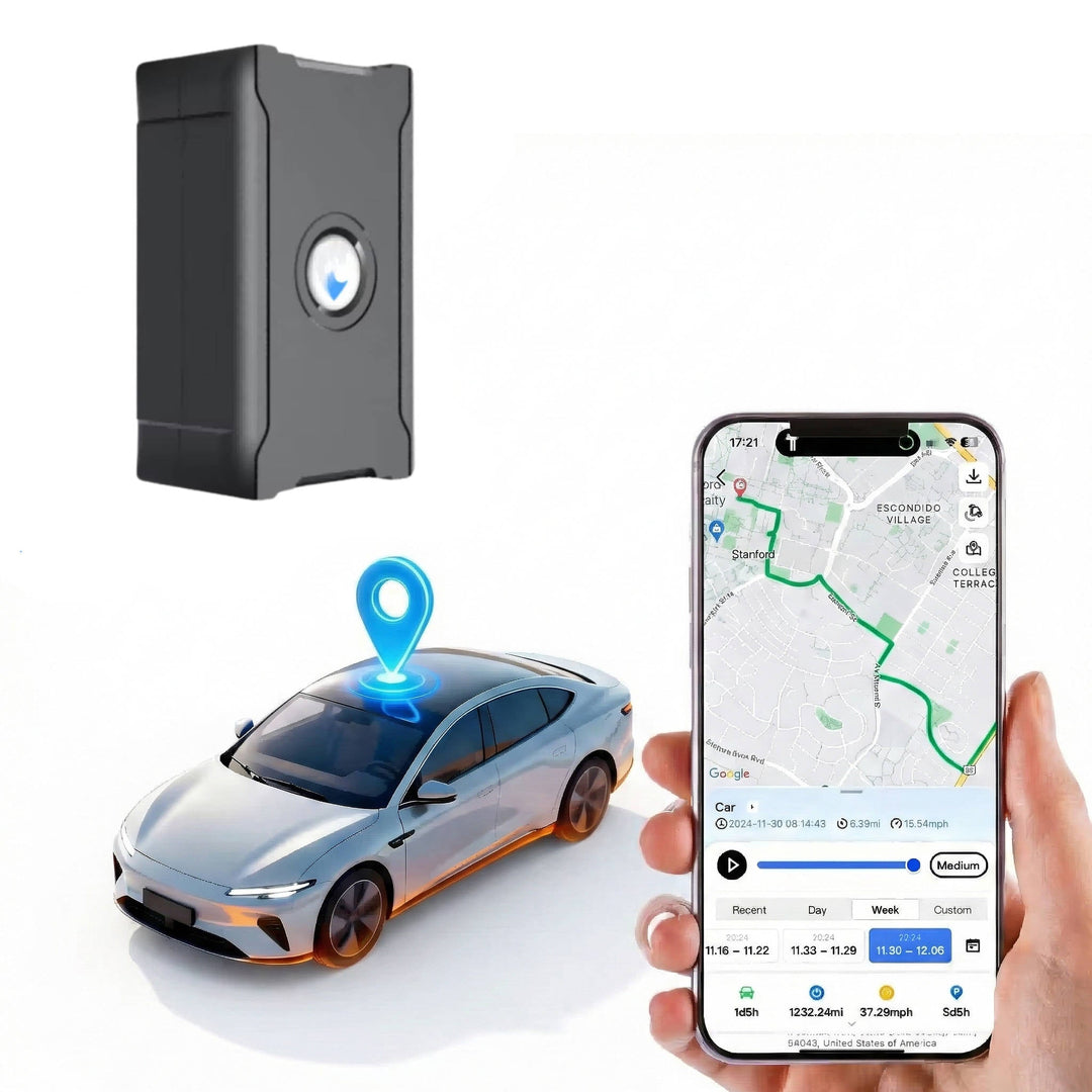 Hidden Wireless GPS Tracker, Global Real Time Car Locator with IoT SIM, Vibration Alarm and Geo Fence, Long Life Anti Theft Device
