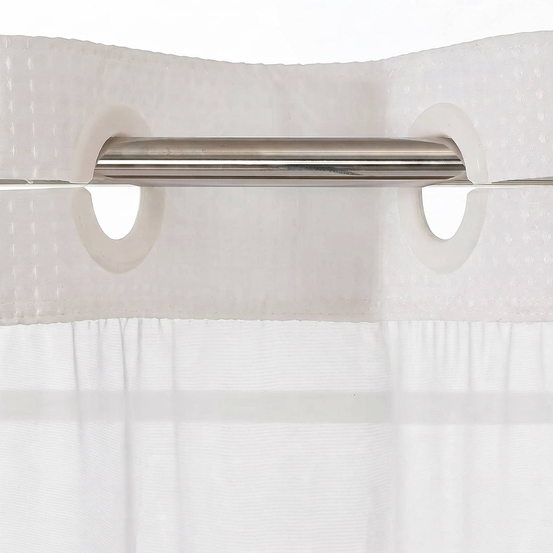 No Hooks Polyester Shower Curtain with Snap In Fabric Liner