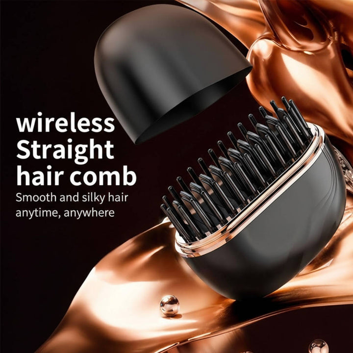 Portable Mini Wireless Hair Straightener Comb, Straightening Brush for Quick Touch Ups