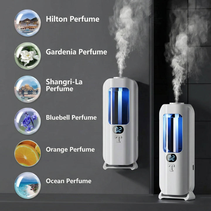Air Humidifier and Aromatherapy Diffuser with Digital Display and coloured LED Lights