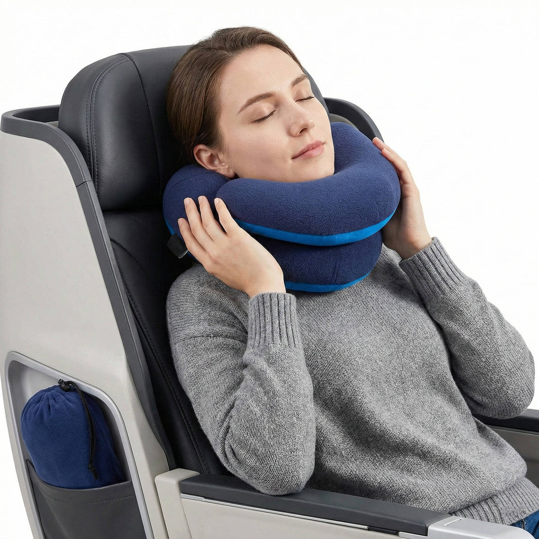 Travel Neck Pillow for Airplane Long Flights and Car Rides