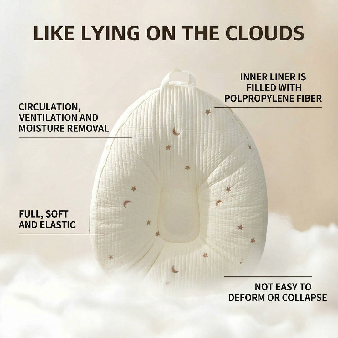 Baby Lounger Pillow, Ergonomic Cotton Nest with Anti Reflux Support