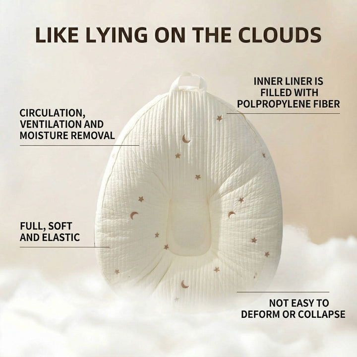 Baby Lounger Pillow, Ergonomic Cotton Nest with Anti Reflux Support