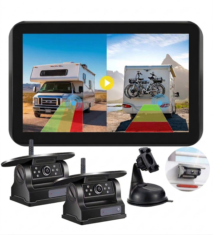 Wireless Solar Backup Camera Kit, HD 1080P 7 Monitor for RV Truck Trailer Camper