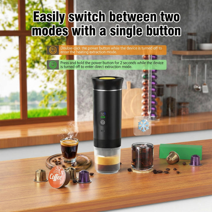 Portable Mini Coffee Machine for Car, Home, Camping, Espresso,Nespresso, Ground Coffee