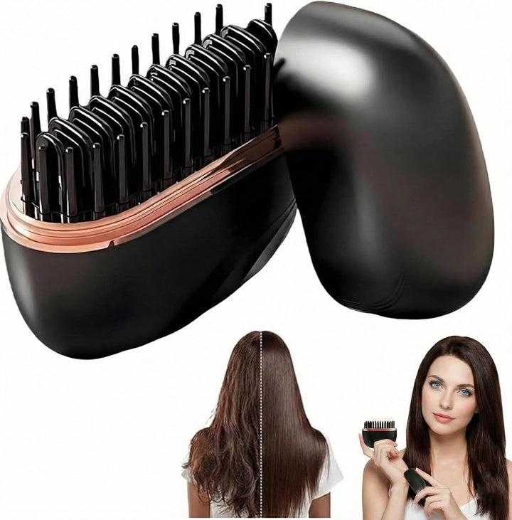 Portable Mini Wireless Hair Straightener Comb, Straightening Brush for Quick Touch Ups