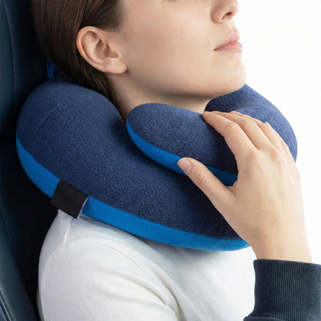 Travel Neck Pillow for Airplane Long Flights and Car Rides