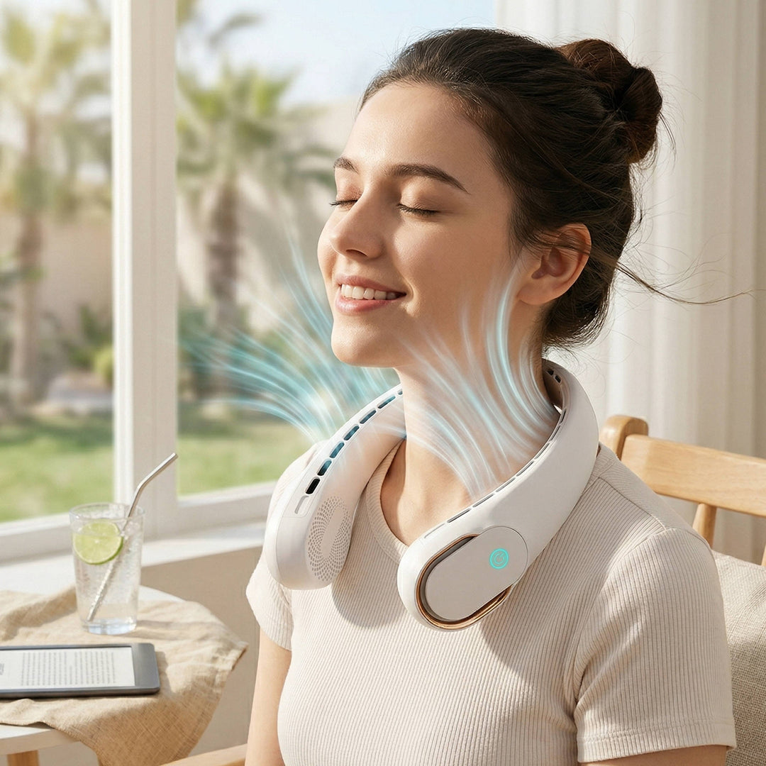 Portable Neck Fan, Hands Free Bladeless Wearable Fan