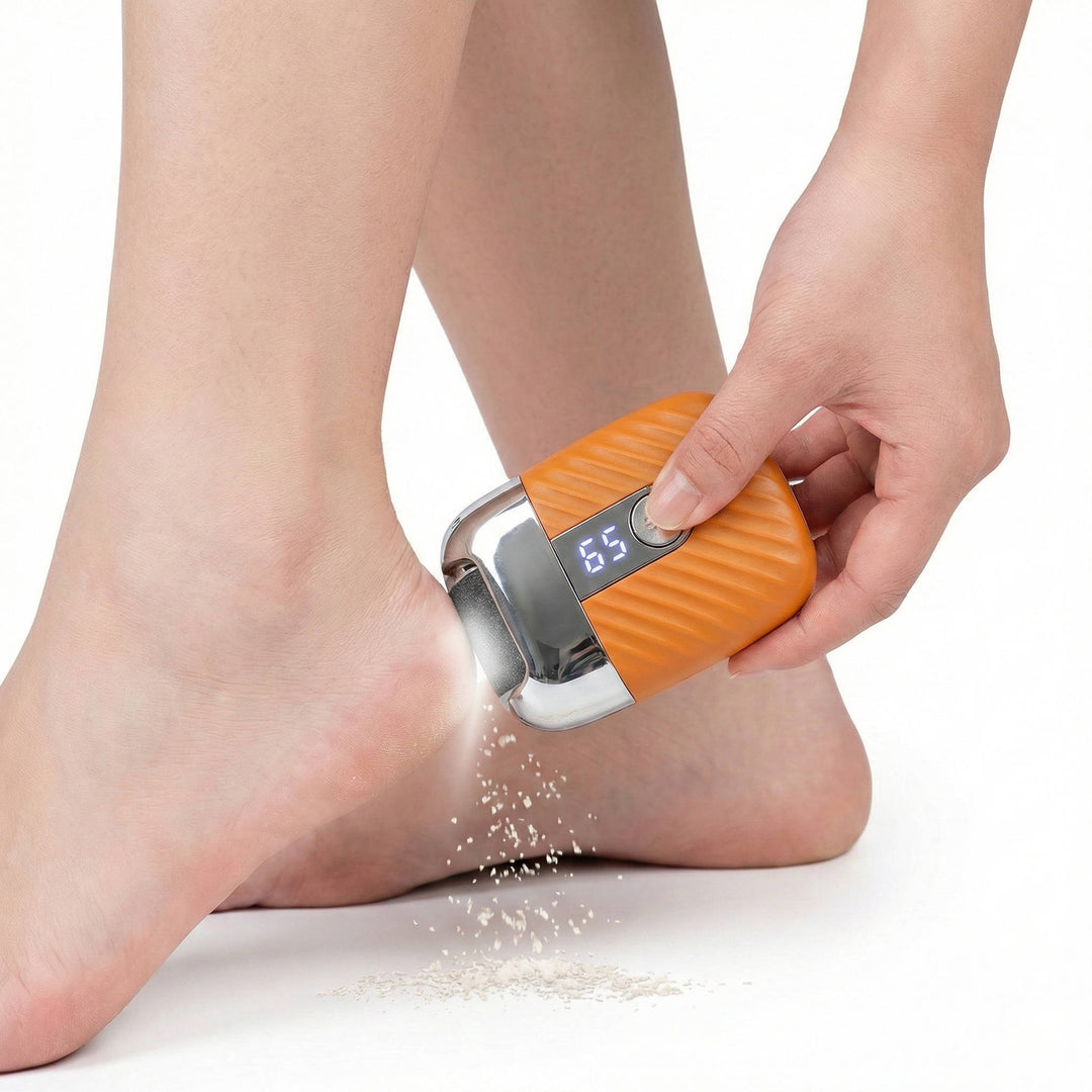 Professional Electric Foot Scrubber and Callus Remover, USB Rechargeable Foot File with 3 Grinding Heads, LED Light and Dual Speed