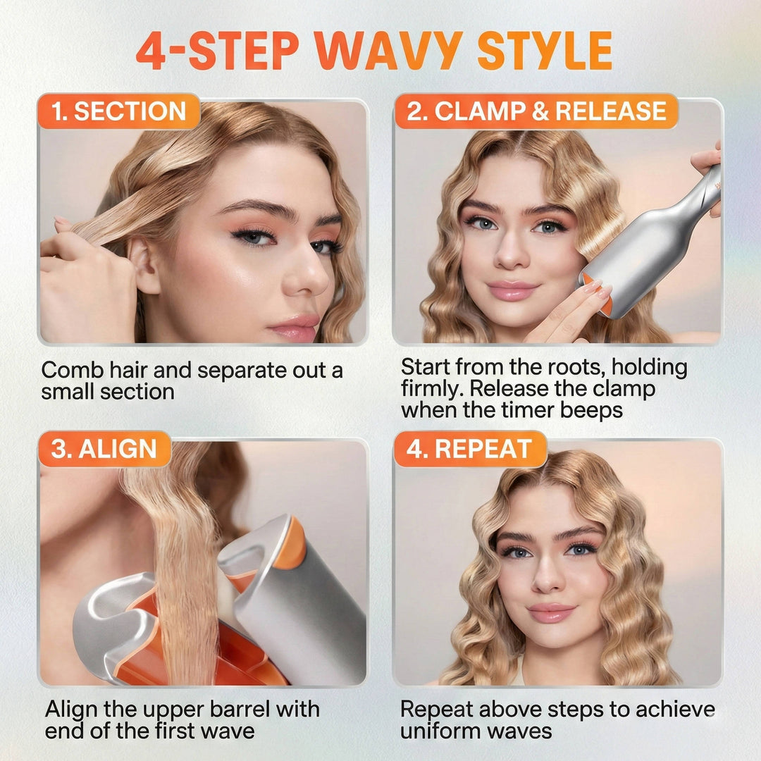 Babe Hair Waver, 25mm Ionic 2 Barrel Curling Iron with 50 Million Ions, 10 Min Quick Wave and Smart Timer
