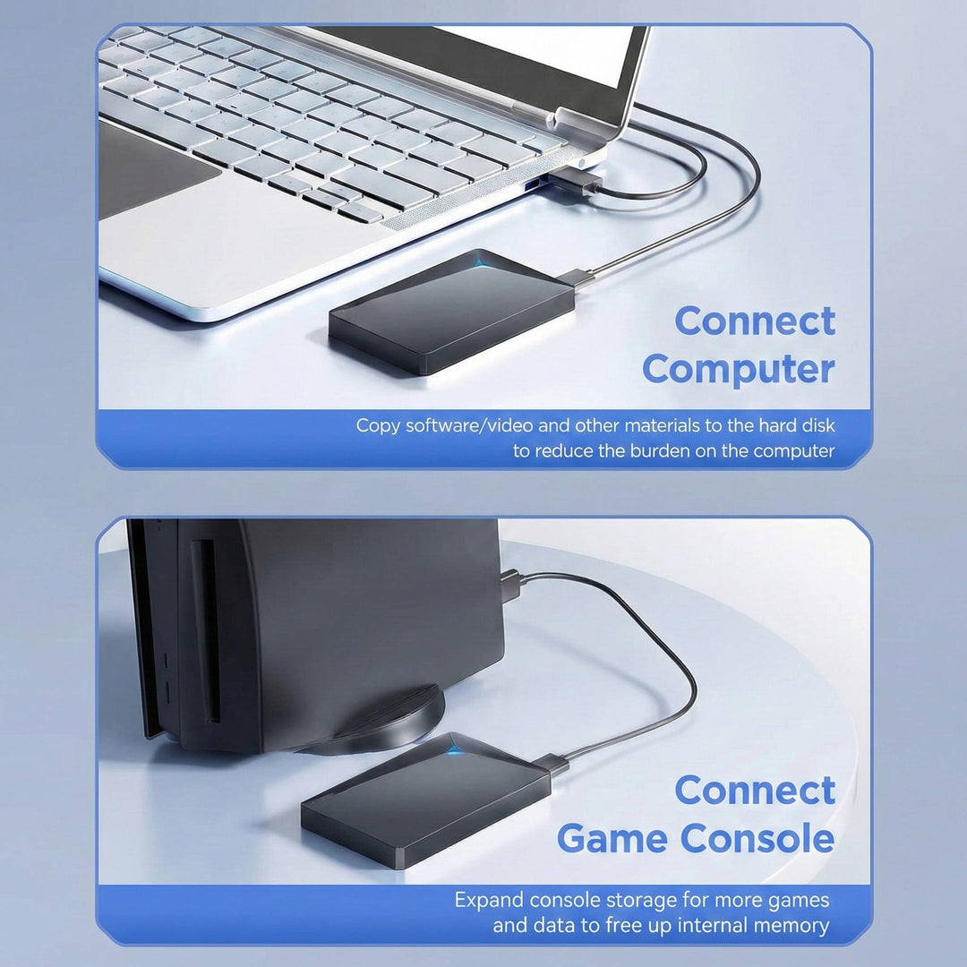 Portable External Hard Drive 2.5 Inch USB 3.0 High Speed HDD Storage for PC Mac Laptop 1TB 4TB