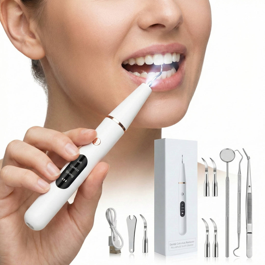 Electric Dental Teeth Calculus and Tartar Remover Kit, 5 Adjustable Modes with Led Light