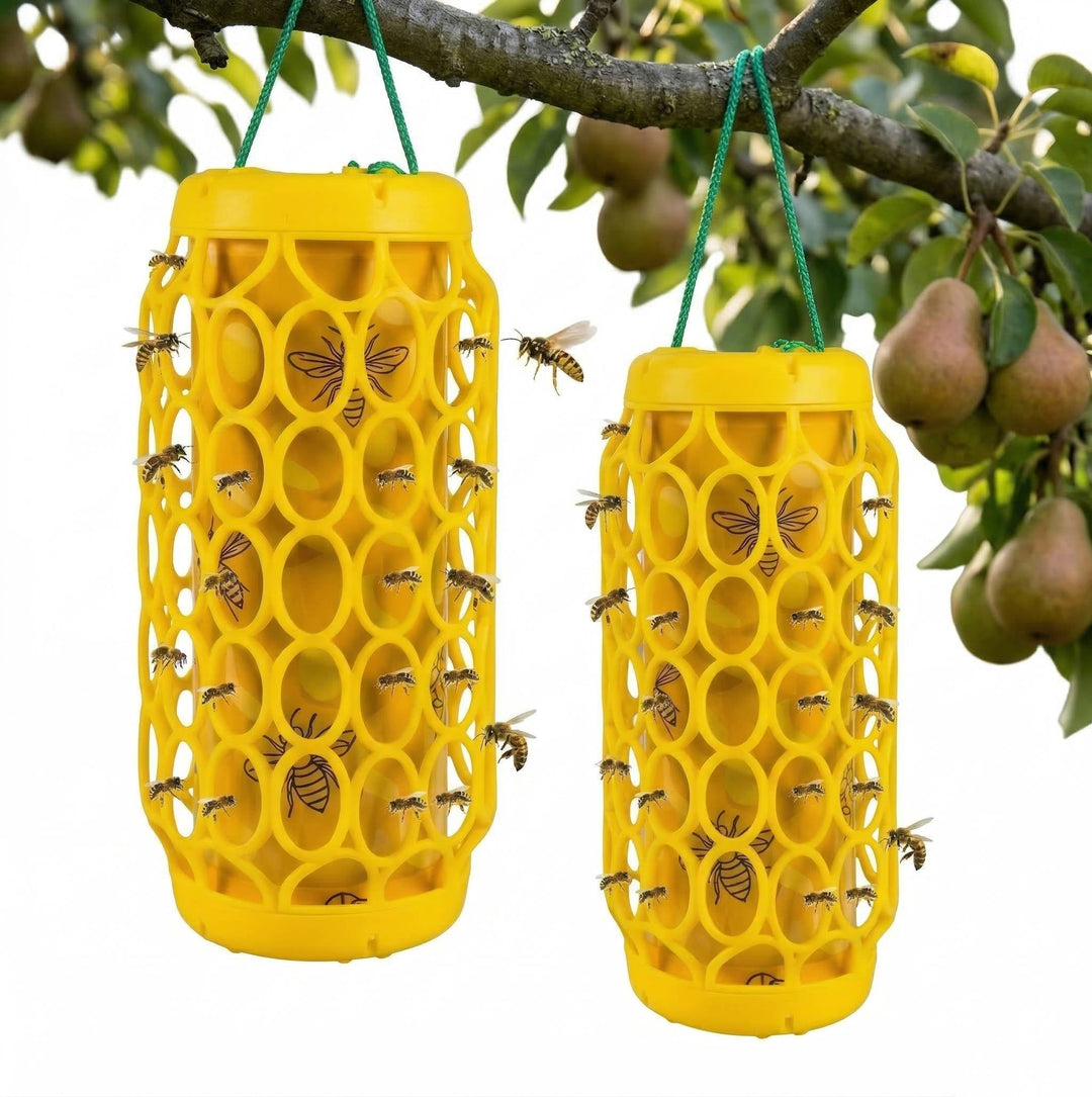 2 Pack Outdoor Wasp Traps, Reusable Hanging Bee and Hornet Catcher for the Garden