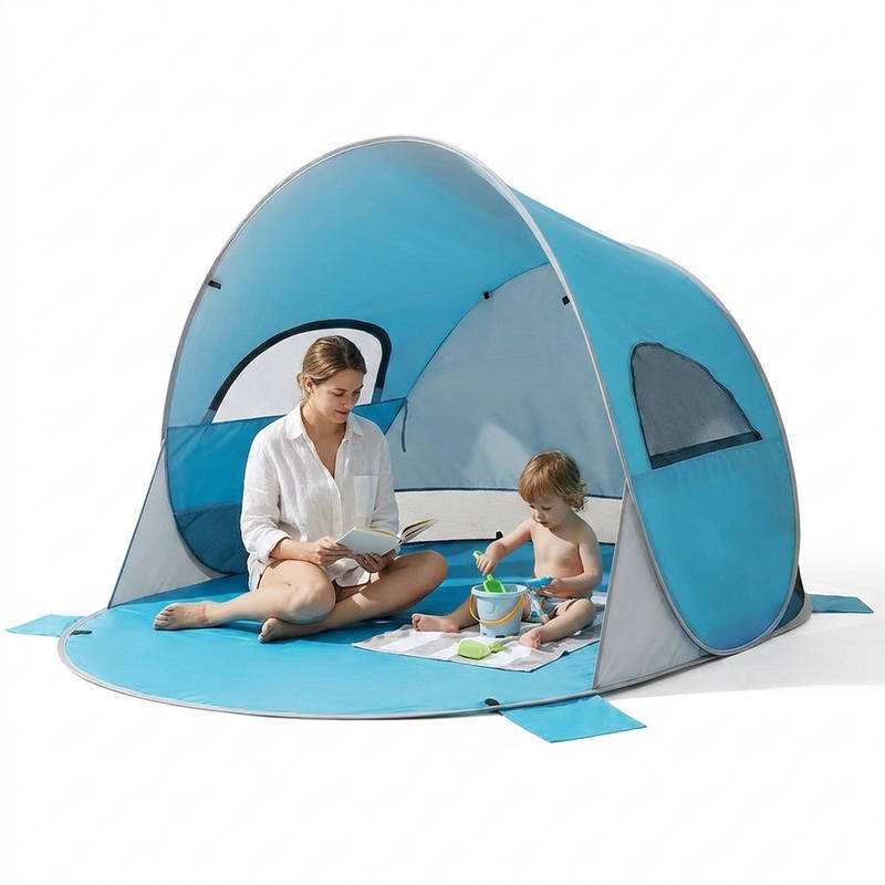 UPF 50 Plus Beach Tent Sun Shelter, Portable Folding Canopy Cabana for Camping Outdoor Indoor Playhouse