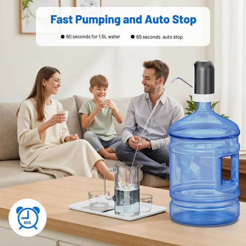 Electric Water Dispenser for 3 to 5 Gallon Bottles, USB Rechargeable Portable Water Jug Pump for Home Office Camping