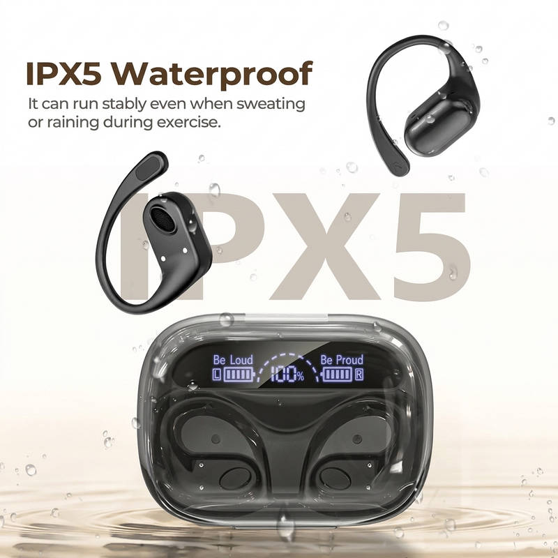Powerbank Wireless Earbuds Bluetooth 6.0, OWS Headphones with Phone Charging Case Waterproof Sports Earphones Android iOS