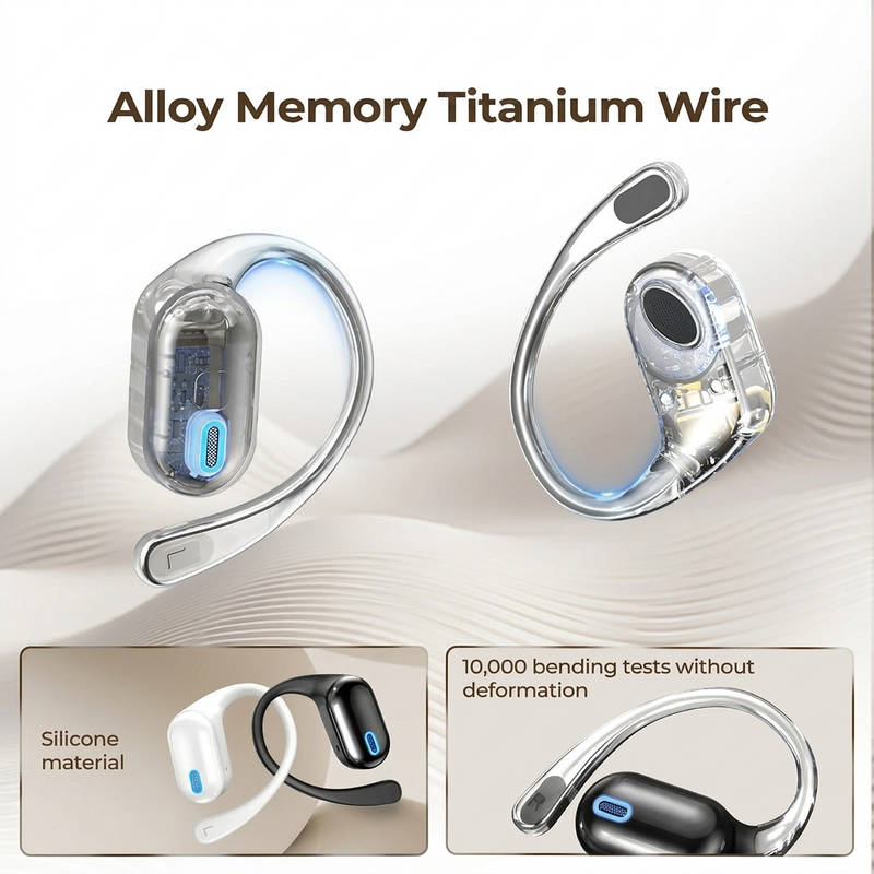 Powerbank Wireless Earbuds Bluetooth 6.0, OWS Headphones with Phone Charging Case Waterproof Sports Earphones Android iOS