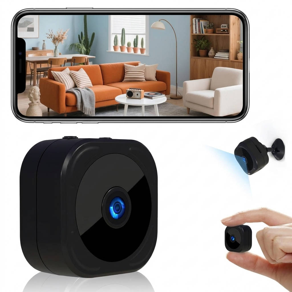 1080P Mini WiFi Indoor Security Camera with App Control, Motion Detection and Night Vision