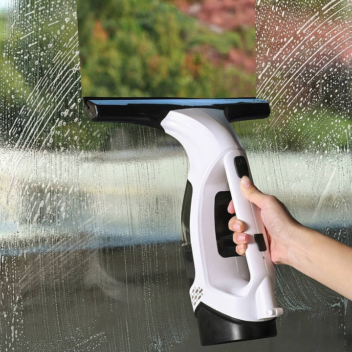 3 In 1 Window Vacuum Squeegee, Electric Window Cleaner with Extension Pole, Water Collection Tank for Glass Doors, Windows, Mirrors and Car