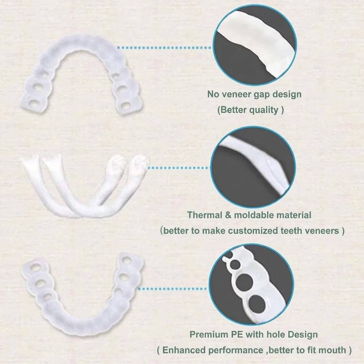 Snap On Veneers, Natural Looking Veneers for Upper and Lower Teeth, Instant Smile Makeover