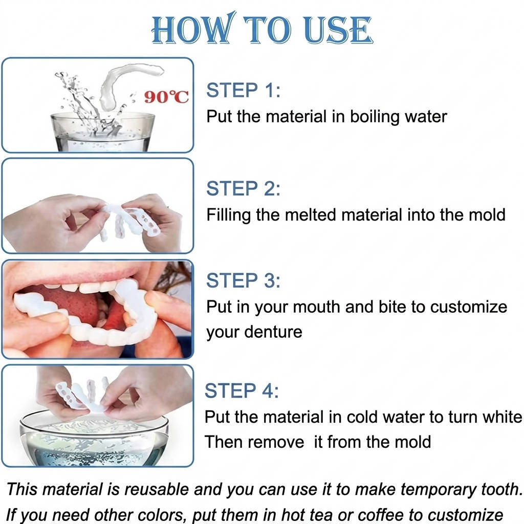 Snap On Veneers, Natural Looking Veneers for Upper and Lower Teeth, Instant Smile Makeover