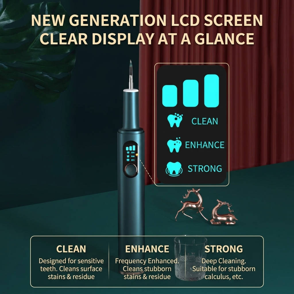 Electric Teeth Cleaning Tool with LED Light and LCD Display
