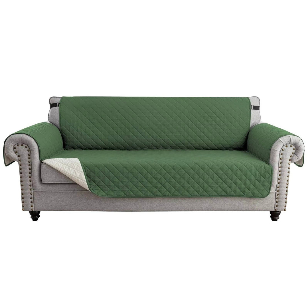 Reversible Sofa Cover for 3 Cushion Couch, Water Resistant Pet Protector with Elastic Straps