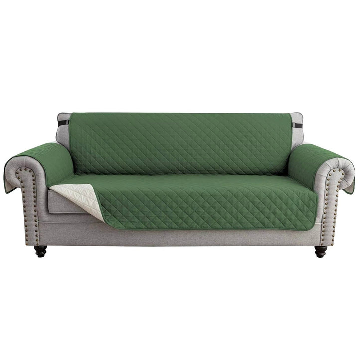 Reversible Sofa Cover for 3 Cushion Couch, Water Resistant Pet Protector with Elastic Straps