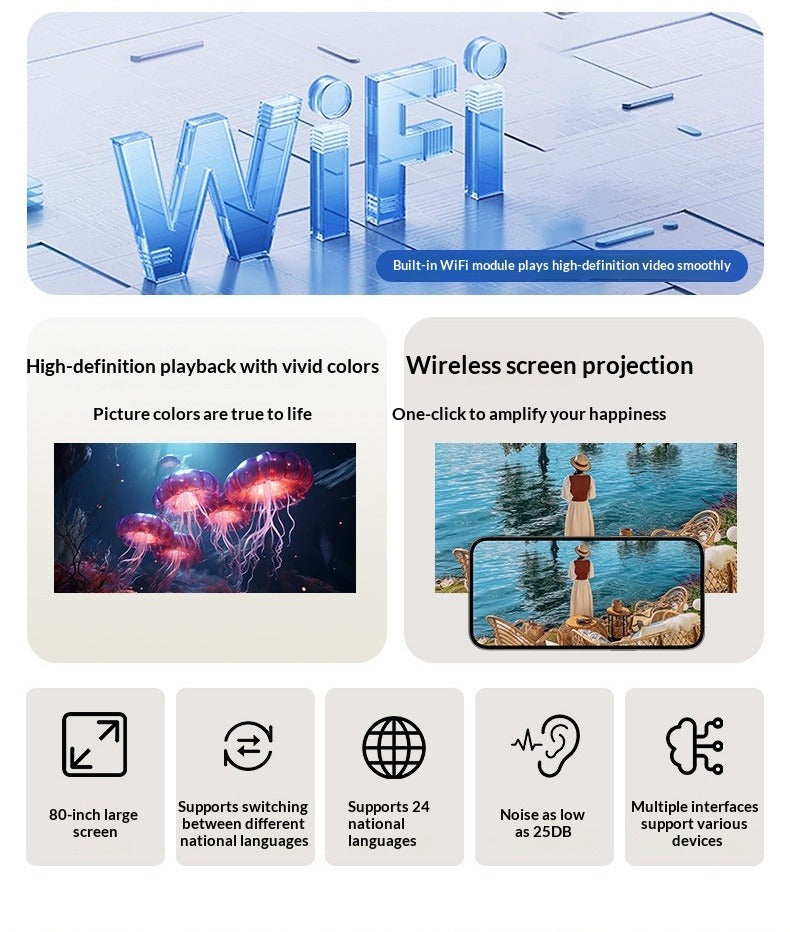 HD 1080p  Fast Focus Portable Projector