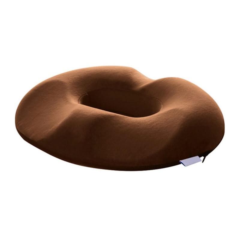 Donut Cushion with Memory Foam Core and Non Slip Bottom, Machine Washable Cover