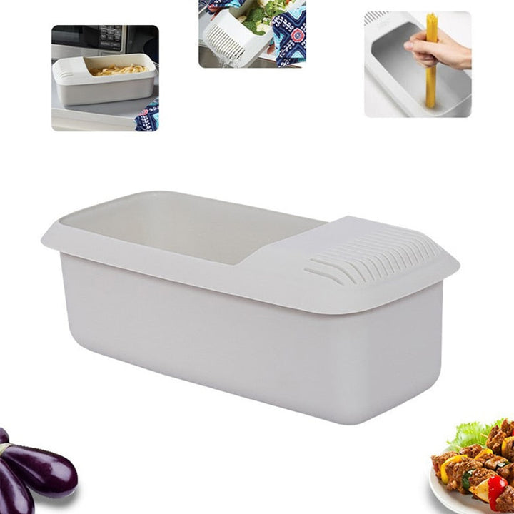 Microwave Pasta Cooker with Steamer Basket and Cool Grip Handles