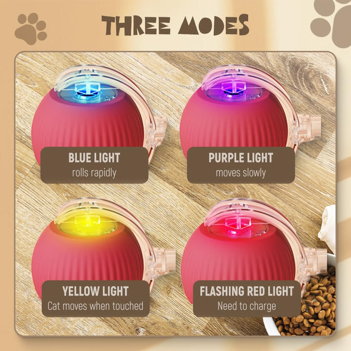Interactive Rolling Pet Ball with Touch Activation and Erratic Movement Patterns