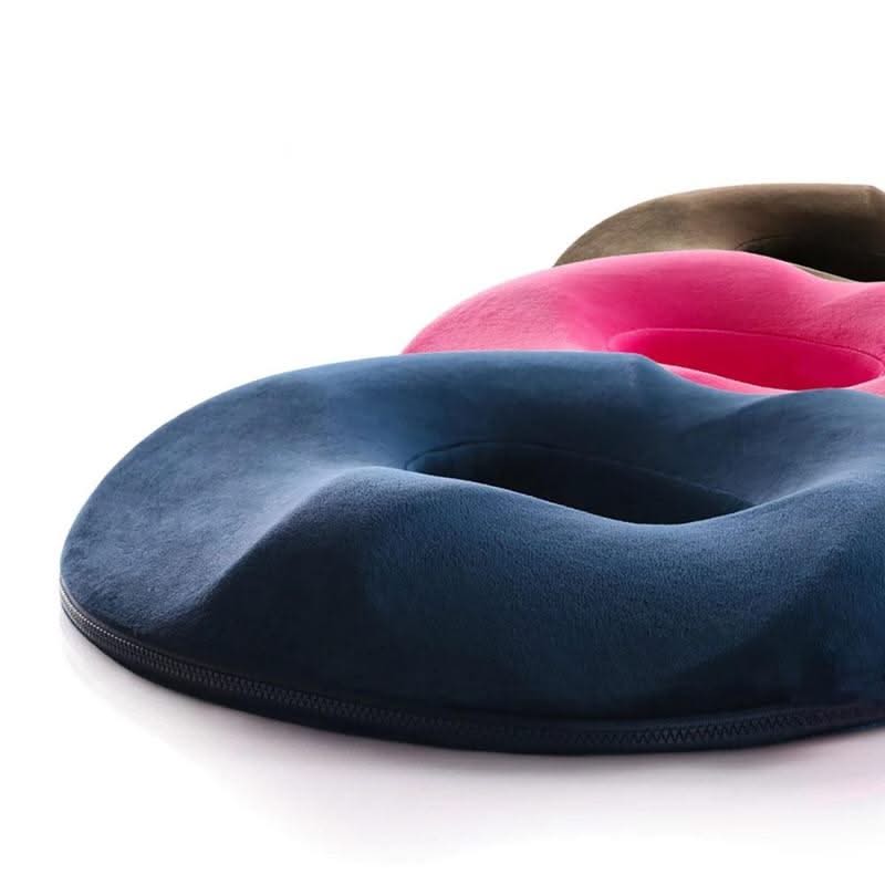 Donut Cushion with Memory Foam Core and Non Slip Bottom, Machine Washable Cover