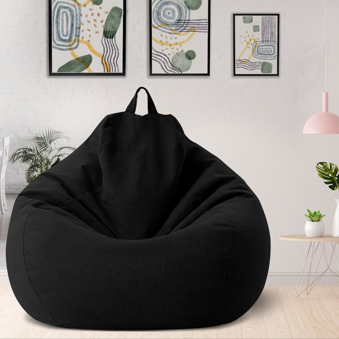 Customizable Bean Bag Cover with Linen Polyester Blend and Washable Design