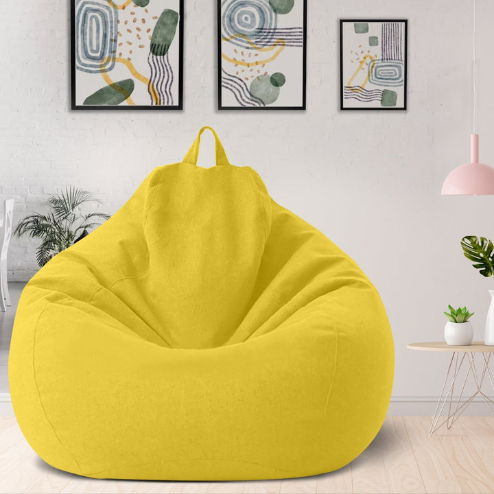 Customizable Bean Bag Cover with Linen Polyester Blend and Washable Design
