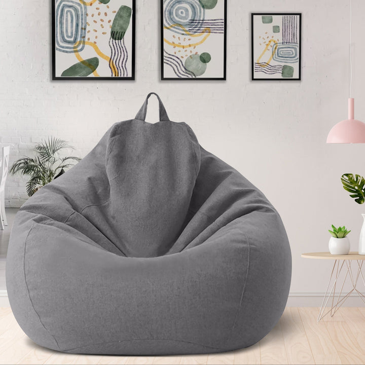 Customizable Bean Bag Cover with Linen Polyester Blend and Washable Design