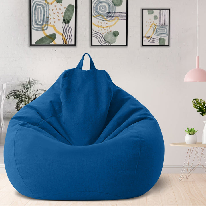Customizable Bean Bag Cover with Linen Polyester Blend and Washable Design