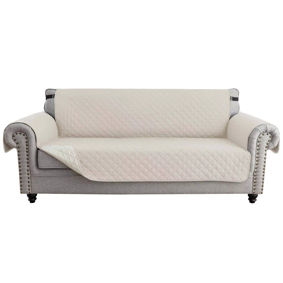 Reversible Sofa Cover for 3 Cushion Couch, Water Resistant Pet Protector with Elastic Straps