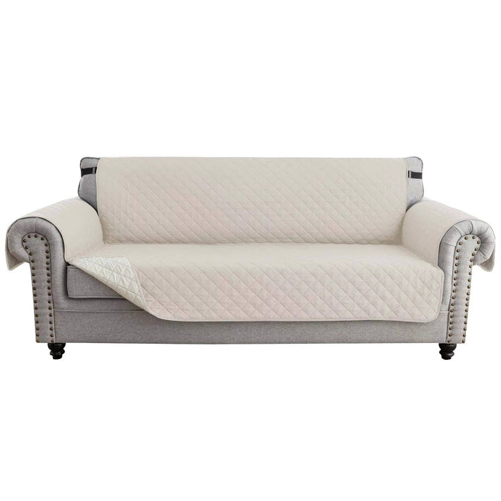 Reversible Sofa Cover for 3 Cushion Couch, Water Resistant Pet Protector with Elastic Straps