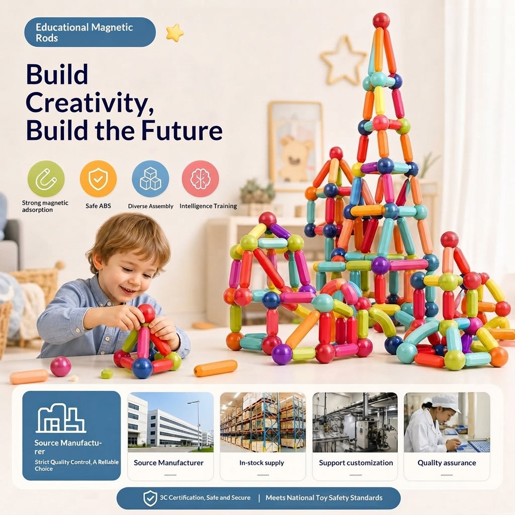 Kids Magnetic Building Blocks Sticks and Balls Montessori Toys