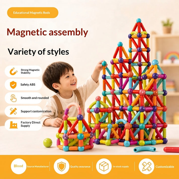 Kids Magnetic Building Blocks Sticks and Balls Montessori Toys