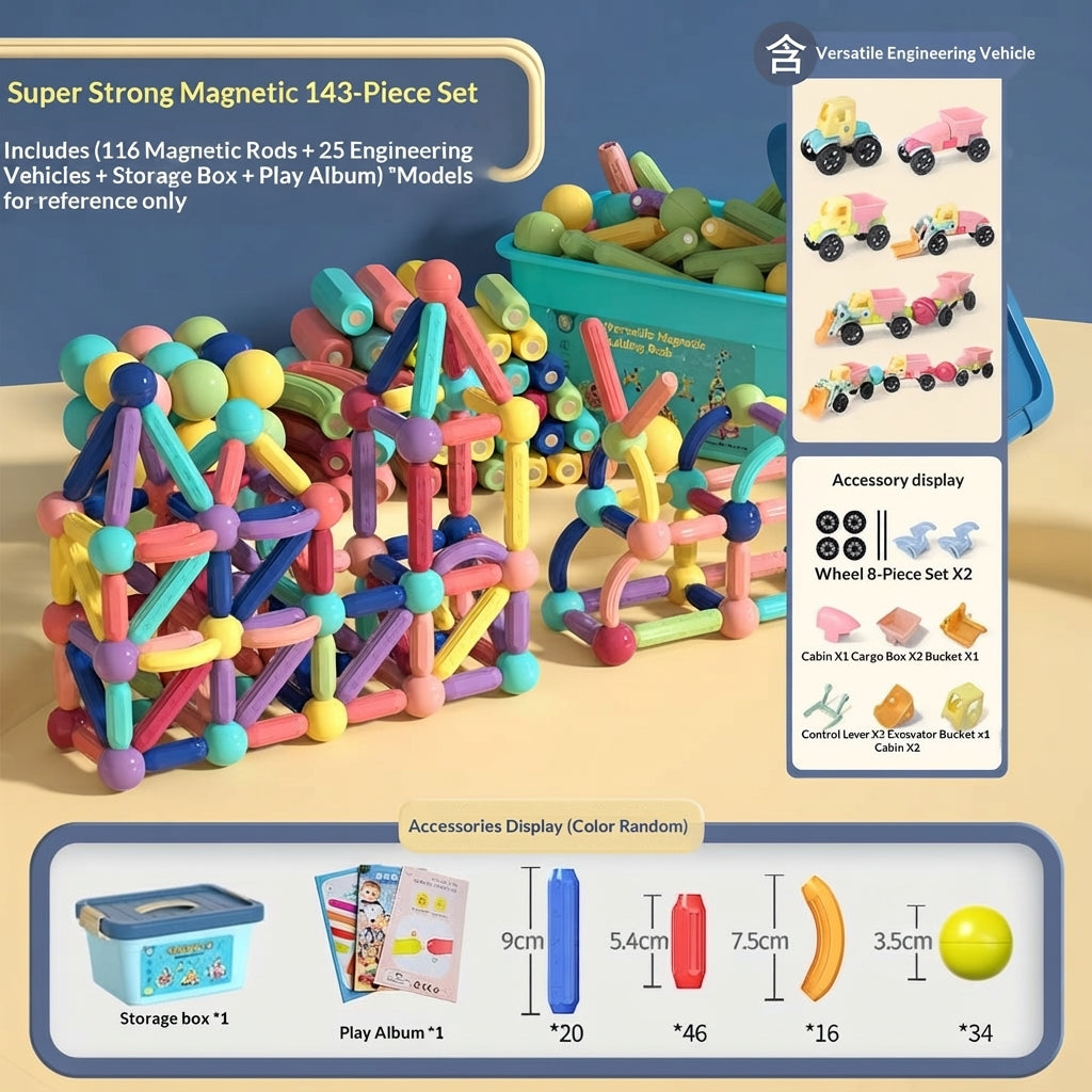 Kids Magnetic Building Blocks Sticks and Balls Montessori Toys