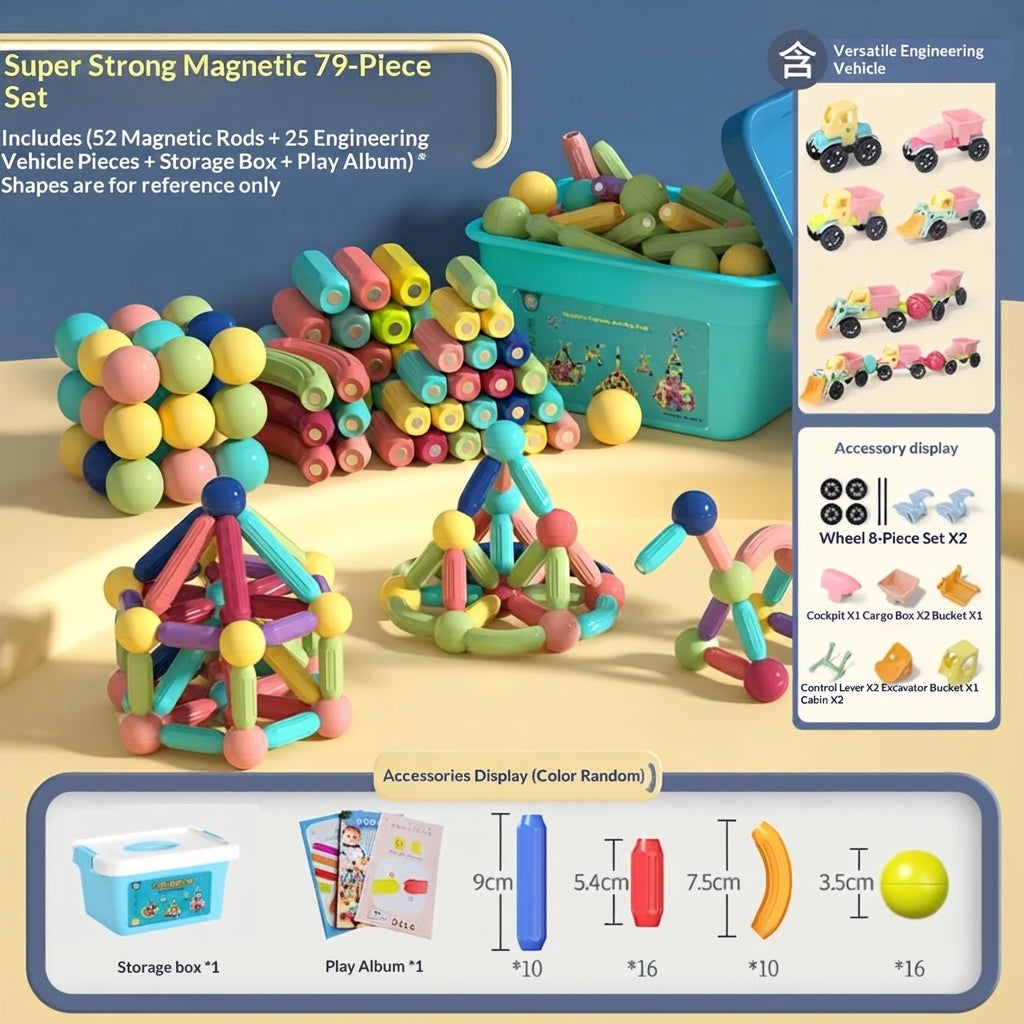 Kids Magnetic Building Blocks Sticks and Balls Montessori Toys