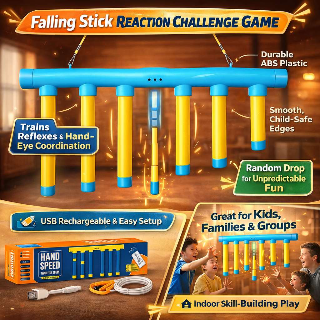 Reflex Training Game with Random Drop Sticks and Three Speed Settings