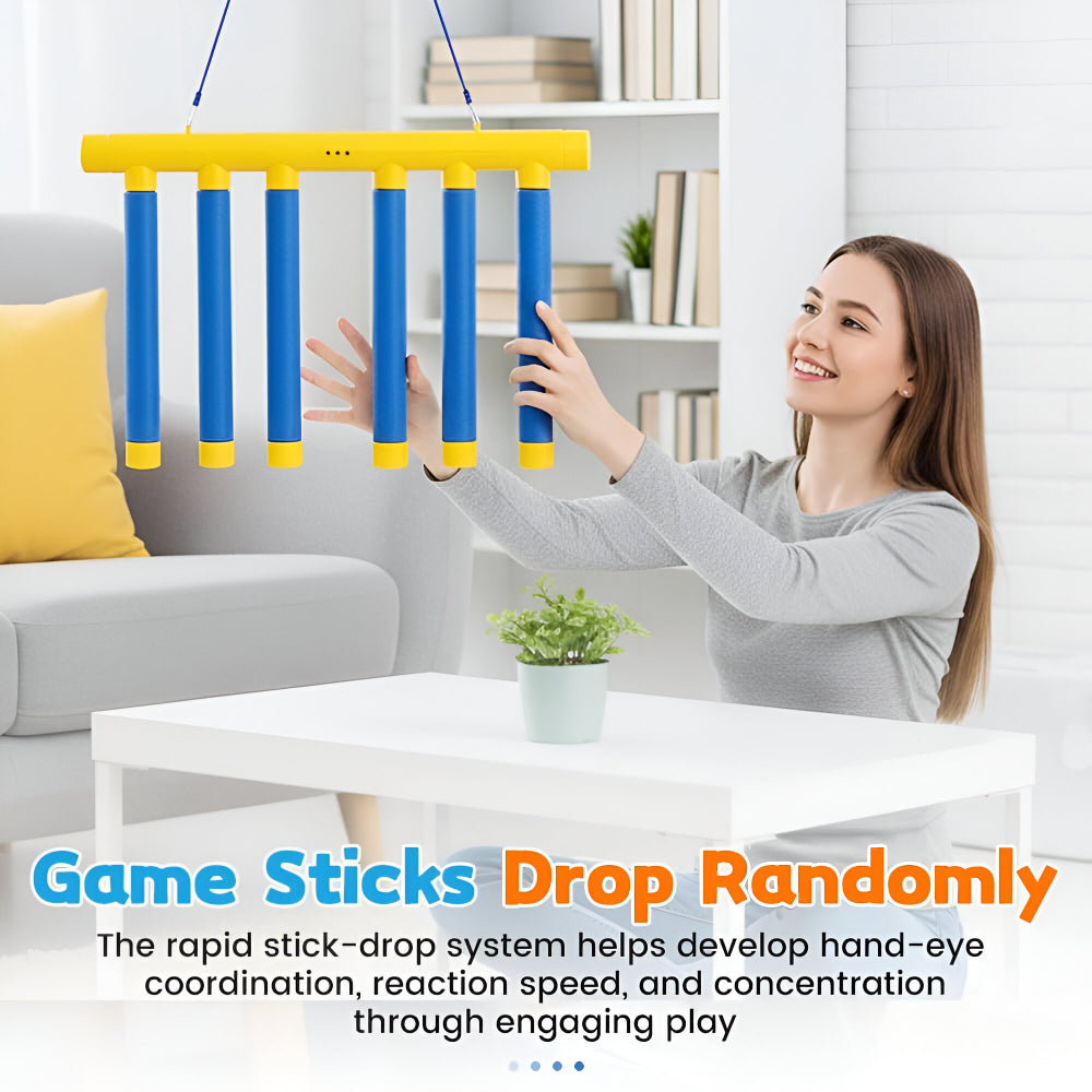 Reflex Training Game with Random Drop Sticks and Three Speed Settings