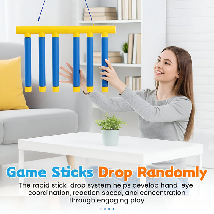Reflex Training Game with Random Drop Sticks and Three Speed Settings