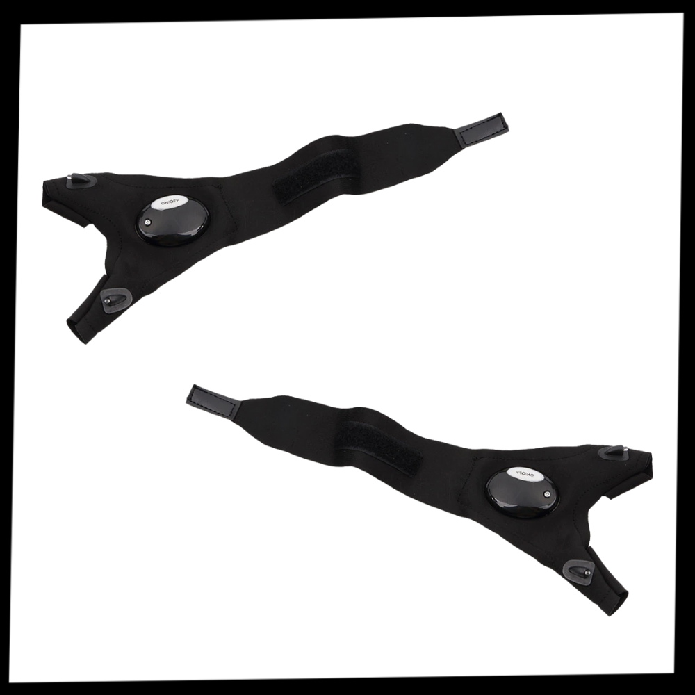 LED Work Gloves with Dual Finger Lights and Water Resistant Fabric