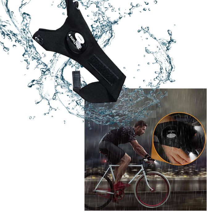 LED Work Gloves with Dual Finger Lights and Water Resistant Fabric