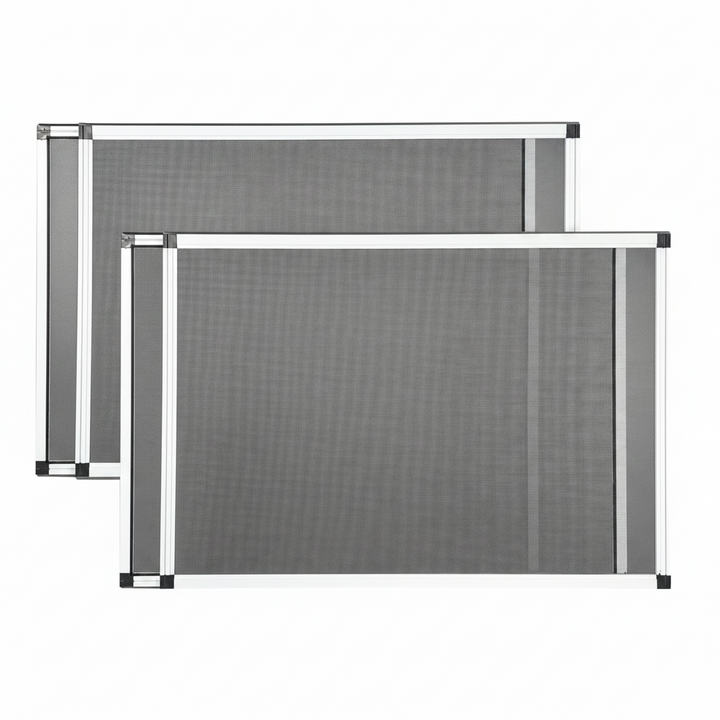 Expandable Window Screen with Fiberglass Mesh and Felt Seal, 2-Pack