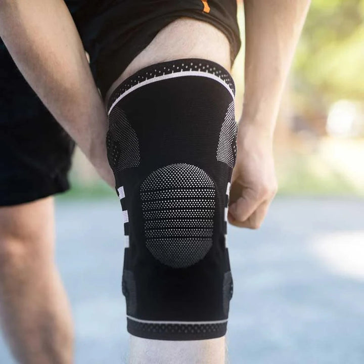 Knee Sleeve with Silicone Pad and Adjustable Straps, Low-Profile Breathable